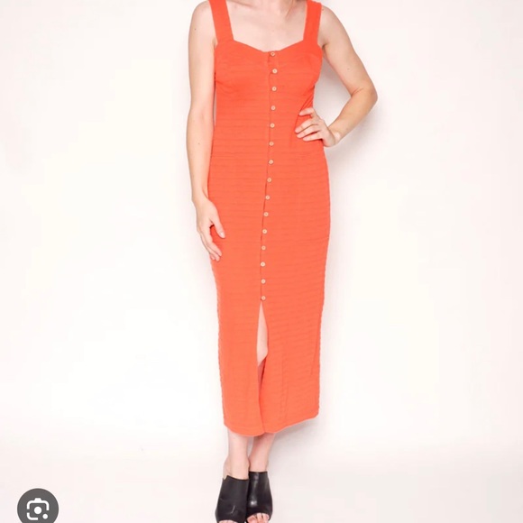 Free People Beach Lafayette Midi Dress | Capri Orange - Picture 6 of 6